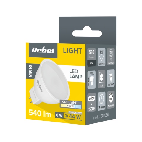 Żarówka lampa Led Rebel 6W MR16 6500K 12V Żarówka lampa Led Rebel 6W MR16 6500K 12V