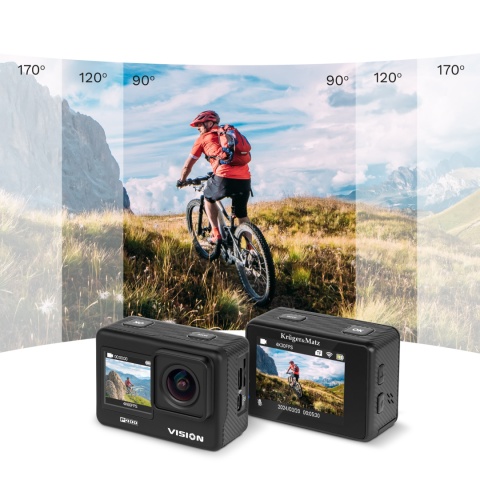 Kamera sportowa 4K 60FPS kamerka Kruger&Matz Vision P400 akcesoria pilot Kamera sportowa 4K 60FPS kamerka Kruger&Matz Vision P400 akcesoria pilot