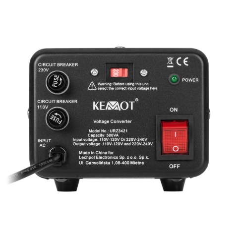 Konwerter napięcia dwukierunkowy KEMOT 400 W / 500 VA 115V 230V Konwerter napięcia dwukierunkowy KEMOT 400 W / 500 VA 115V 230V