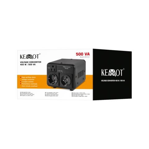 Konwerter napięcia dwukierunkowy KEMOT 400 W / 500 VA 115V 230V Konwerter napięcia dwukierunkowy KEMOT 400 W / 500 VA 115V 230V
