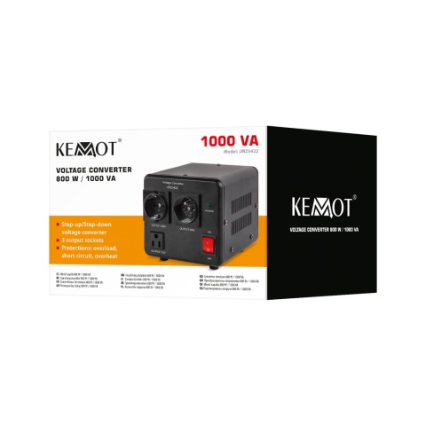 Konwerter napięcia dwukierunkowy KEMOT 800 W / 1000 VA 115V 230V