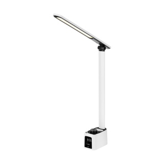 Lampka na biurko z zegarem gniazda USB USB-C regulacja Quick Charge Rebel
