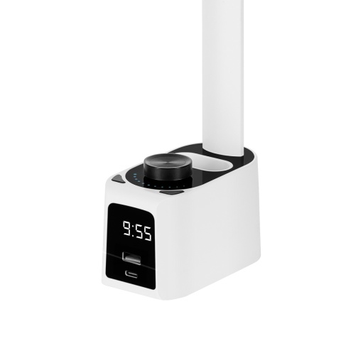 Lampka na biurko z zegarem gniazda USB USB-C regulacja Quick Charge Rebel
