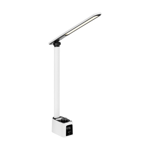 Lampka na biurko z zegarem gniazda USB USB-C regulacja Quick Charge Rebel