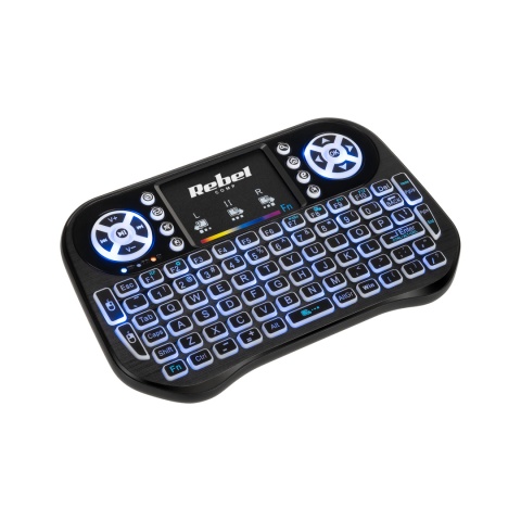 Mini klawiatura bezprzewodowa SMART TV LED USB 2.4 GHz touchpad Rebel Q5 Mini klawiatura bezprzewodowa SMART TV LED USB 2.4 GHz touchpad Rebel Q5