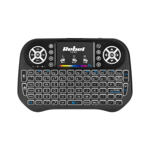 Mini klawiatura bezprzewodowa SMART TV LED USB 2.4 GHz touchpad Rebel Q5 Mini klawiatura bezprzewodowa SMART TV LED USB 2.4 GHz touchpad Rebel Q5