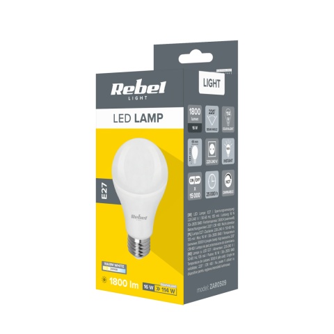Żarówka lampa LED 16W E27 1800lm 3000K Rebel Żarówka lampa LED 16W E27 1800lm 3000K Rebel