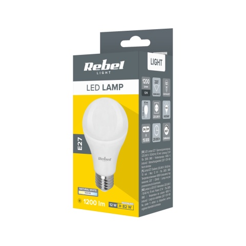 Żarówka lampa LED A60 12W E27 4000K 230V Rebel Żarówka lampa LED A60 12W E27 4000K 230V Rebel