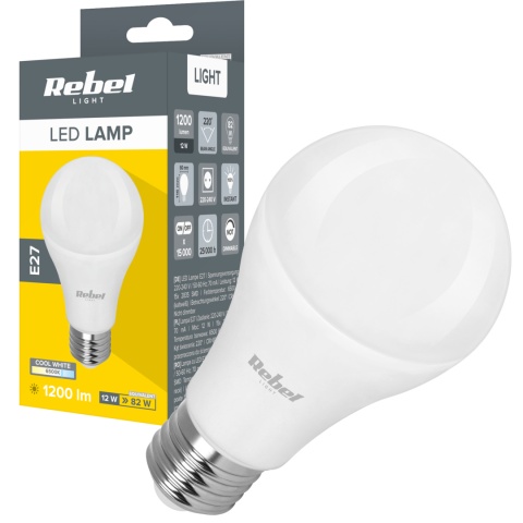 Żarówka lampa LED A60 12W E27 6500K 230V Rebel
