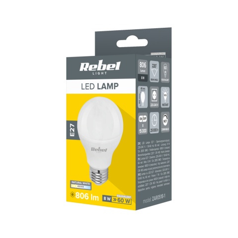 Żarówka lampa LED E27 G45 8W 806lm 4000K Rebel