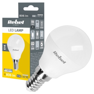 Żarówka lampa LED G45 8W E14 3000K 230V Rebel