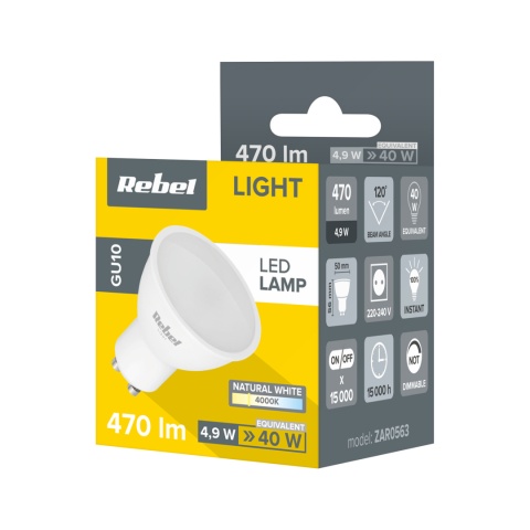 Żarówka lampa Led 5W GU10 4000K 230V Rebel Żarówka lampa Led 5W GU10 4000K 230V Rebel
