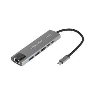 Adapter HUB USB-C typ C HDMI USB3.0 USB-C RJ45 PD MacBook M1 M2 rozdzielacz