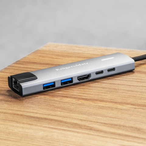 Adapter HUB USB-C typ C HDMI USB3.0 USB-C RJ45 PD MacBook M1 M2 rozdzielacz Adapter HUB USB-C typ C HDMI USB3.0 USB-C RJ45 PD MacBook M1 M2 rozdzielacz