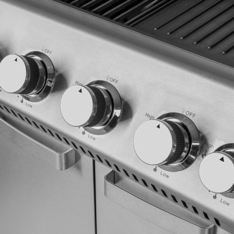 Grill gazowy ogrodowy Teesa BBQ MASTER 5 palników z szybą miejsce na butlę