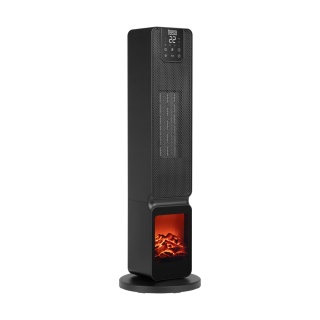 Grzejnik PTC Teesa imitacja kominka 800/2000W wentylator kolumnowy LED