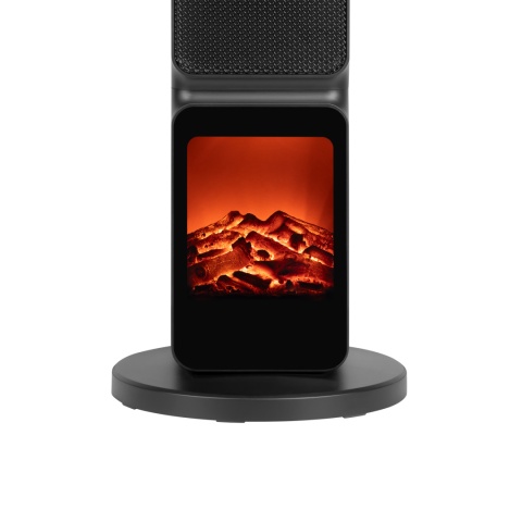 Grzejnik PTC Teesa imitacja kominka 800/2000W wentylator kolumnowy LED