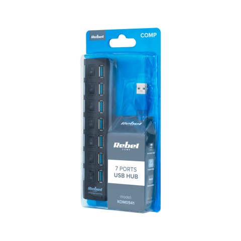 HUB USB 3.0 x 7 rozgałęźnik rozdzielacz Rebel 5 Gb/s HUB USB 3.0 x 7 rozgałęźnik rozdzielacz Rebel 5 Gb/s