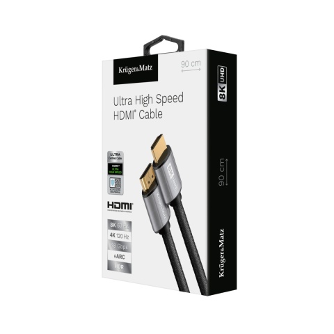 Kabel HDMI - HDMI 2.1 0,9m UHD 8K 60Hz KrugerMatz