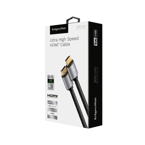 Kabel HDMI Kruger&Matz 8K, 300 cm Kabel HDMI Kruger&Matz 8K, 300 cm