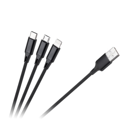Kabel USB 3w1 - micro USB USB C Lighting 100 cm Kabel USB 3w1 - micro USB USB C Lighting 100 cm
