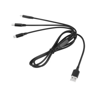 Kabel USB 3w1 - micro USB USB C Lighting 100 cm