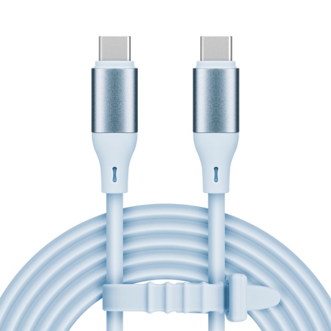 Kabel USB C - USB C 100 W 1 m silikonowy niebieski Kruger&Matz Basic Kabel USB C - USB C 100 W 1 m silikonowy niebieski Kruger&Matz Basic