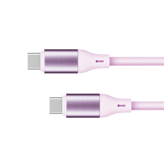 Kabel USB C - USB C 100 W 1 m silikonowy różowy Kruger&Matz Basic