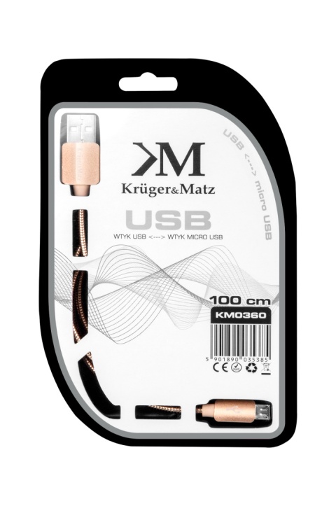 Kabel USB - Micro USB 1m Kruger&Matz KM0360 Kabel USB - Micro USB 1m Kruger&Matz KM0360