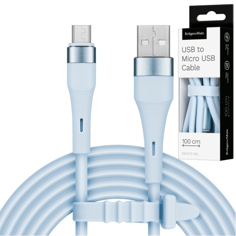 Kabel USB - microUSB 1m 12W silikonowy Kruger&Matz Basic Kabel USB - microUSB 1m 12W silikonowy Kruger&Matz Basic