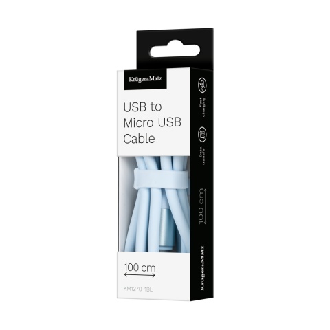 Kabel USB - microUSB 1m 12W silikonowy Kruger&Matz Basic Kabel USB - microUSB 1m 12W silikonowy Kruger&Matz Basic