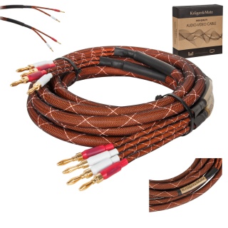 Kabel głośnikowy 3m BANAN 2 SZT CU Kruger&Matz