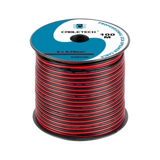 Kabel głośnikowy przewód do głośników 2x 0.75mm HQ 100m Cabletech