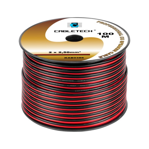 Kabel głośnikowy przewód do głośników miedziany HQ 2,5mm 100m Cabletech Kabel głośnikowy przewód do głośników miedziany HQ 2,5mm 100m Cabletech