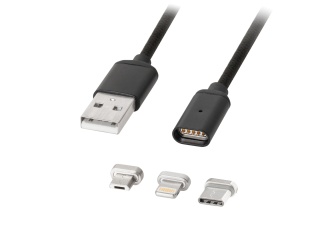 Kabel magnetyczny 3w1 micro USB, TYP-C, iPhone