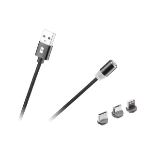 Kabel magnetyczny USB - USB-C typ C lightning iPhone micro USB 3w1 1m Rebel