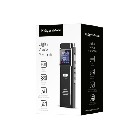 Dyktafon cyfrowy 8GB OLED Kruger&Matz podsłuch Dyktafon cyfrowy 8GB OLED Kruger&Matz podsłuch