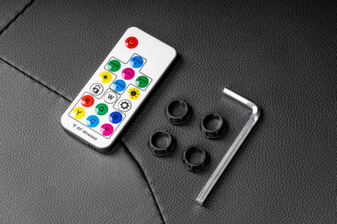 Fotel gamingowy kubełkowy obrotowy podświetlany LED RGB + podnóżek krzesło