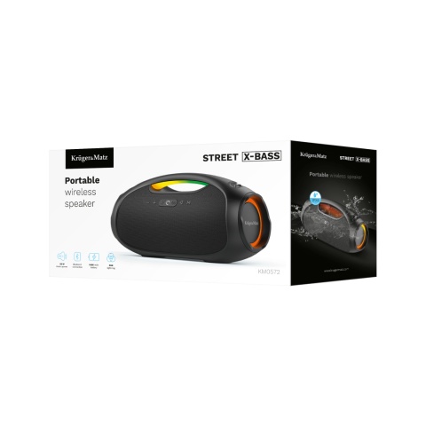 Głośnik Bluetooth przenośny wodoodporny 60W AUX Kruger&Matz Street X-BASS Głośnik Bluetooth przenośny wodoodporny 60W AUX Kruger&Matz Street X-BASS