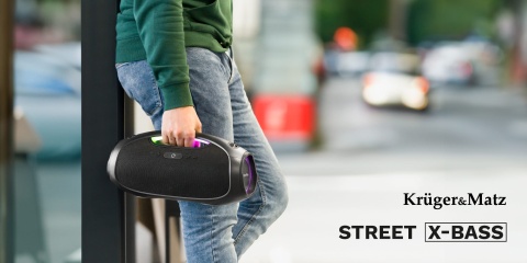 Głośnik Bluetooth przenośny wodoodporny 60W AUX Kruger&Matz Street X-BASS Głośnik Bluetooth przenośny wodoodporny 60W AUX Kruger&Matz Street X-BASS