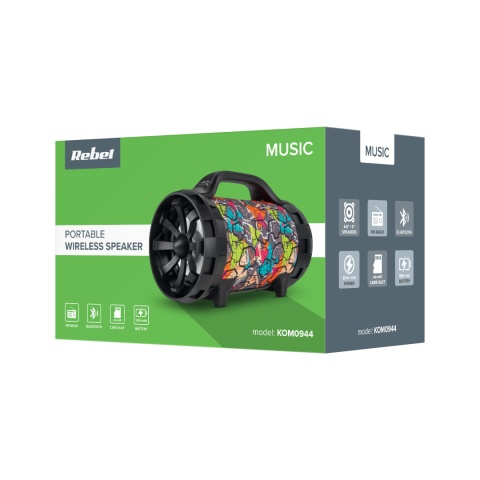 Głośnik karaoke BT mikrofon FM USB AUX Rebel Głośnik karaoke BT mikrofon FM USB AUX Rebel
