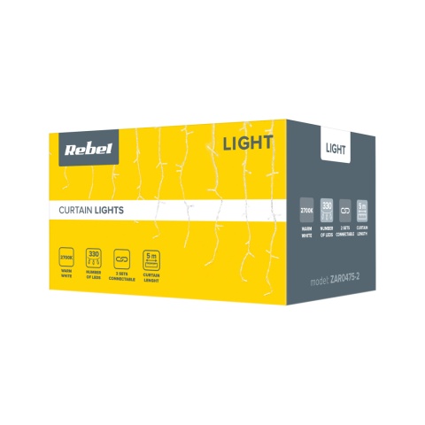Kurtyna świetlna 330LED 5m ciepły biały IP44 Rebel Kurtyna świetlna 330LED 5m ciepły biały IP44 Rebel