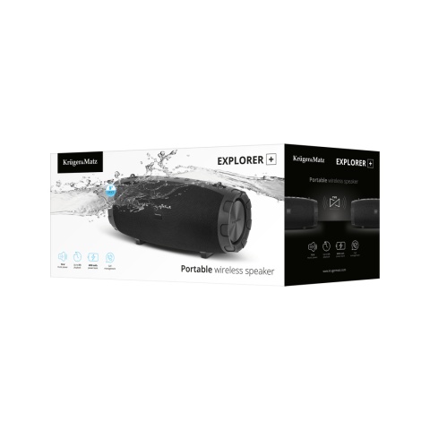 Przenośny głośnik Bluetooth 5.0 Kruger&Matz Explorer+ TWS i IPX7 AUX USB Przenośny głośnik Bluetooth 5.0 Kruger&Matz Explorer+ TWS i IPX7 AUX USB