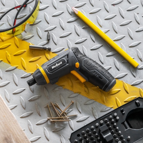 Wkrętarka akumulatorowa 4V Rebel zestaw 54 bity adapter magnetyczny Wkrętarka akumulatorowa 4V Rebel zestaw 54 bity adapter magnetyczny