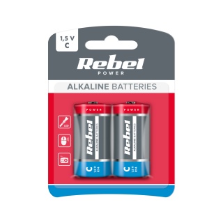 2x Bateria alkaliczna Rebel LR14 R14 C 1,5V