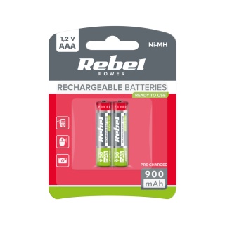 Akumulatorki REBEL 2xAAA 900 mAh R3 R03 2szt blister