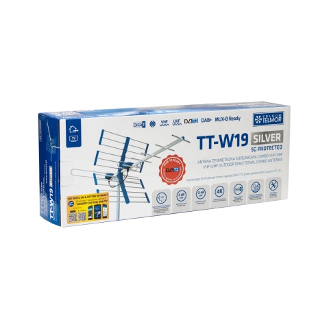 Antena TV TT W19 Silver COMBO 5G Protected Telkom Telmor Antena TV TT W19 Silver COMBO 5G Protected Telkom Telmor