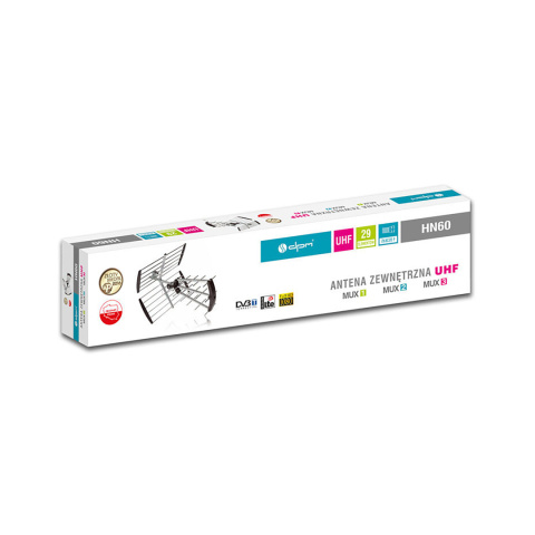Antena kierunkowa DVB-T / DVB-T2 DPM HN60 z filtrem LTE, bez wzmacniacza Antena kierunkowa DVB-T / DVB-T2 DPM HN60 z filtrem LTE, bez wzmacniacza