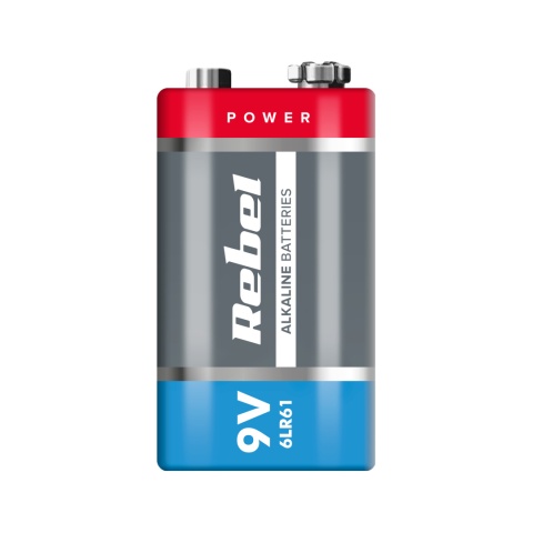 Bateria alkaliczna 9V 6LR61 6F22 R9 1 szt Rebel Bateria alkaliczna 9V 6LR61 6F22 R9 1 szt Rebel
