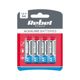 Baterie alkaliczne AA LR06 R6 LR6 4 sztuki 1,5V paluszki Rebel